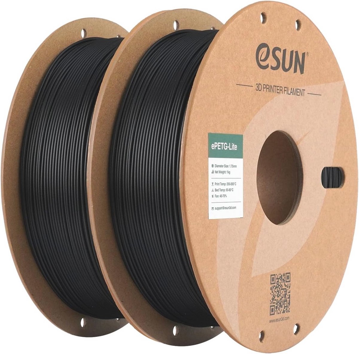 Hoogwaardige PETG Filament 1.75mm voor 3D Printers - 1KG Spoel (Zwart)