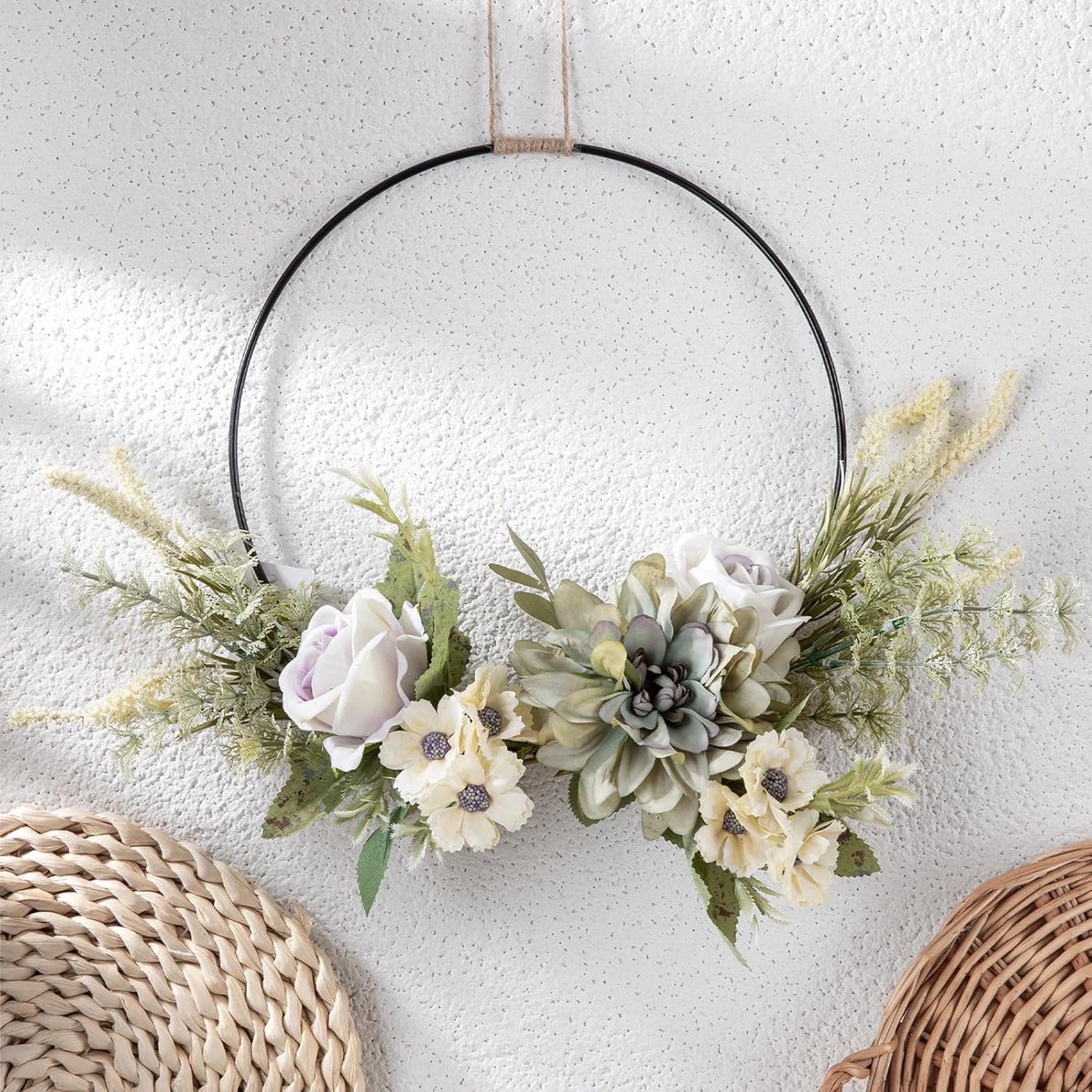 Zomer Deurkrans Kunstbloemen voor Voordeur en Binnen - Natuurlijke Hangende Decoratie voor