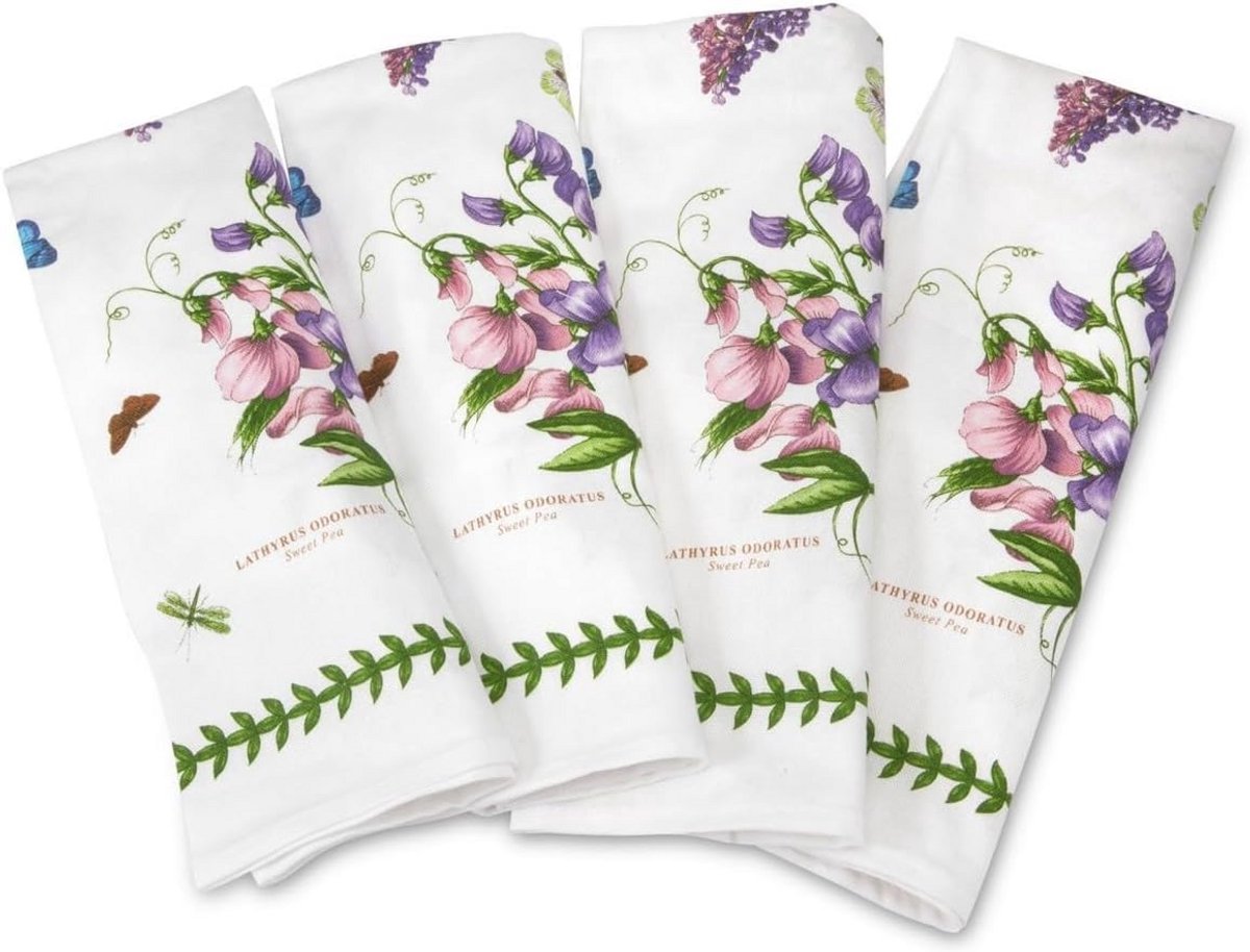 Botanische tuinset servetten katoen meerkleurig 45 x 45 cm