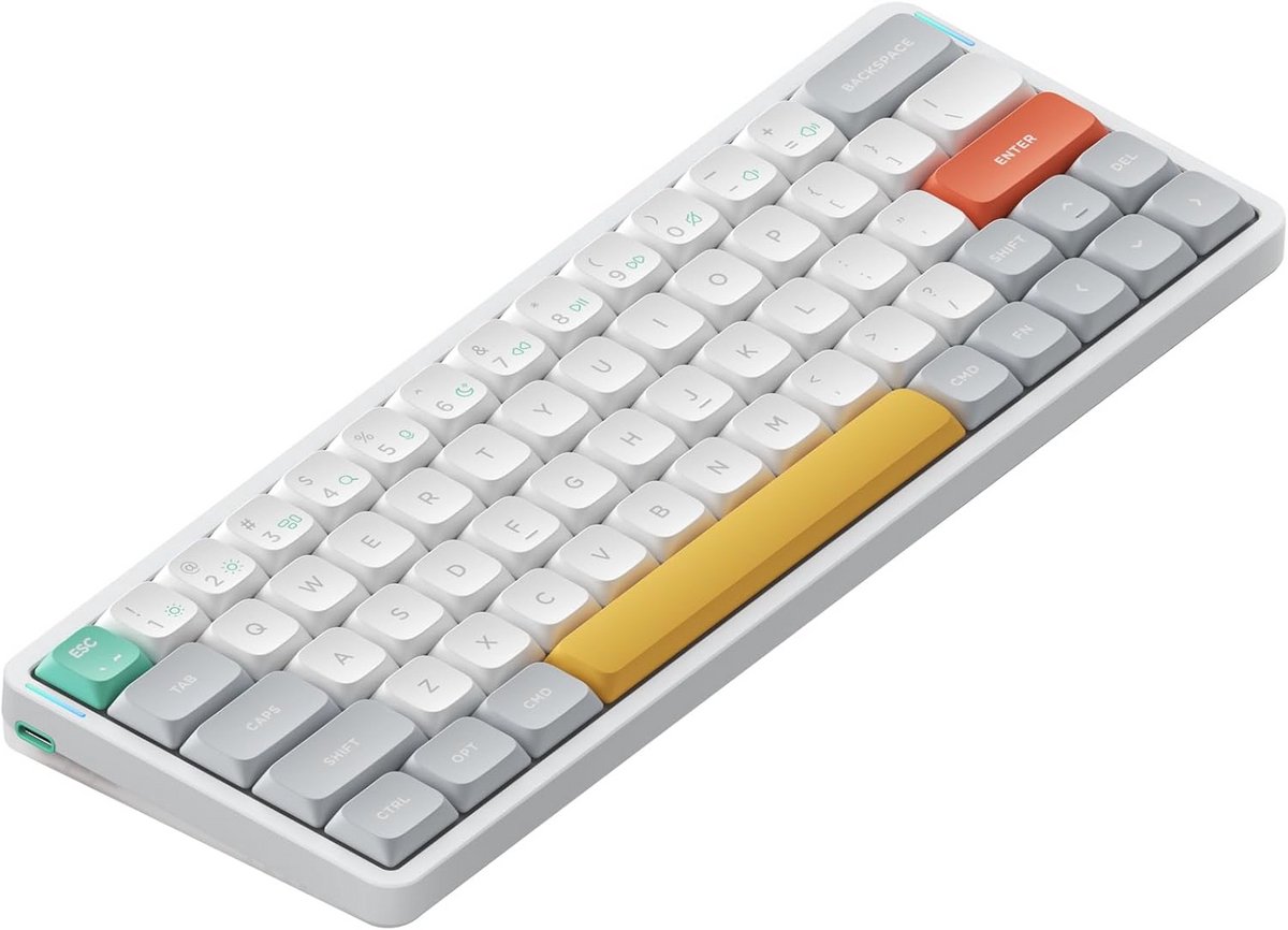 60% Low Profile Mechanisch Toetsenbord - Draadloos met Bluetooth 5.1 en Bekabelde Verbinding - Compatibel met Windows en Mac OS