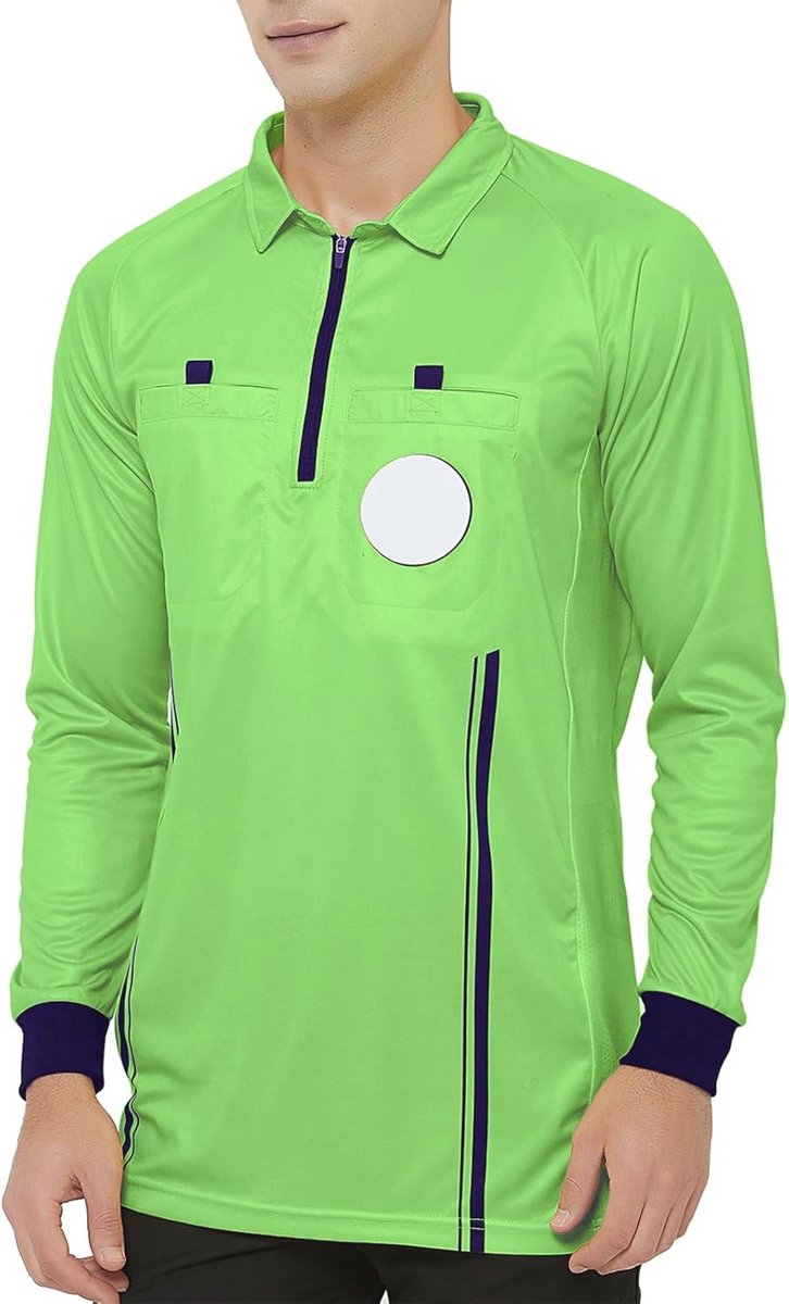 Heren Officieel Voetbal Scheidsrechtersshirt met Lange Mouwen - Professioneel Uniform