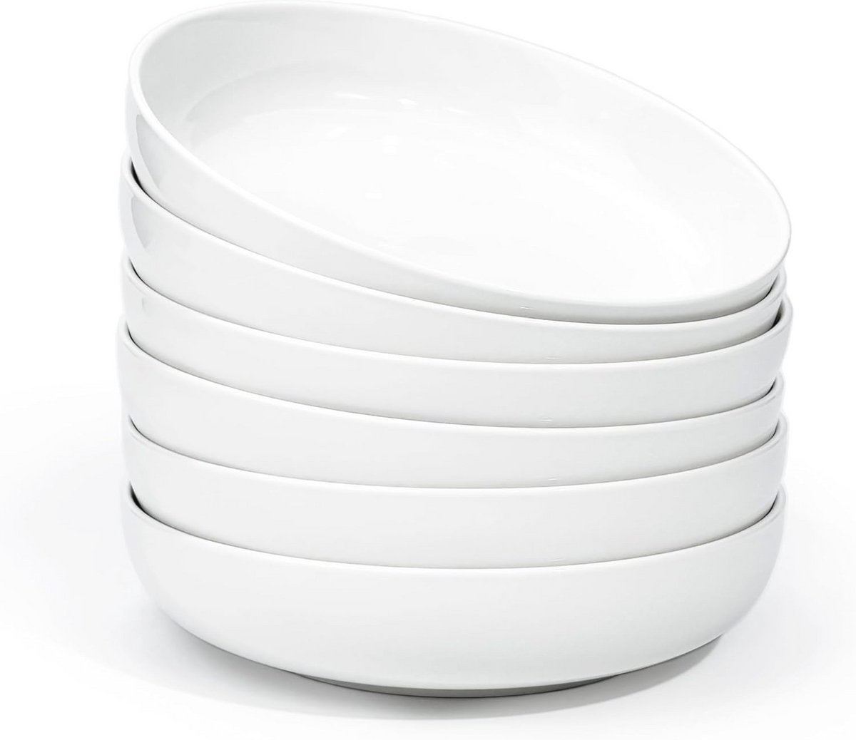 Set van 6 grote porseleinen pastakommen 21,5 cm - vaatwasser, magnetron, ovenbestendig