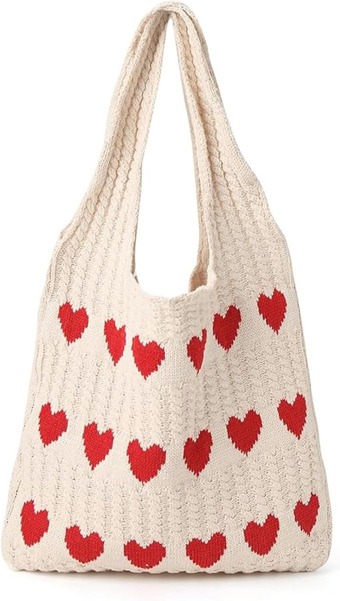 Gebreide Tote Bag voor Dames - Handgemaakte Schoudertas voor Werk en Reizen