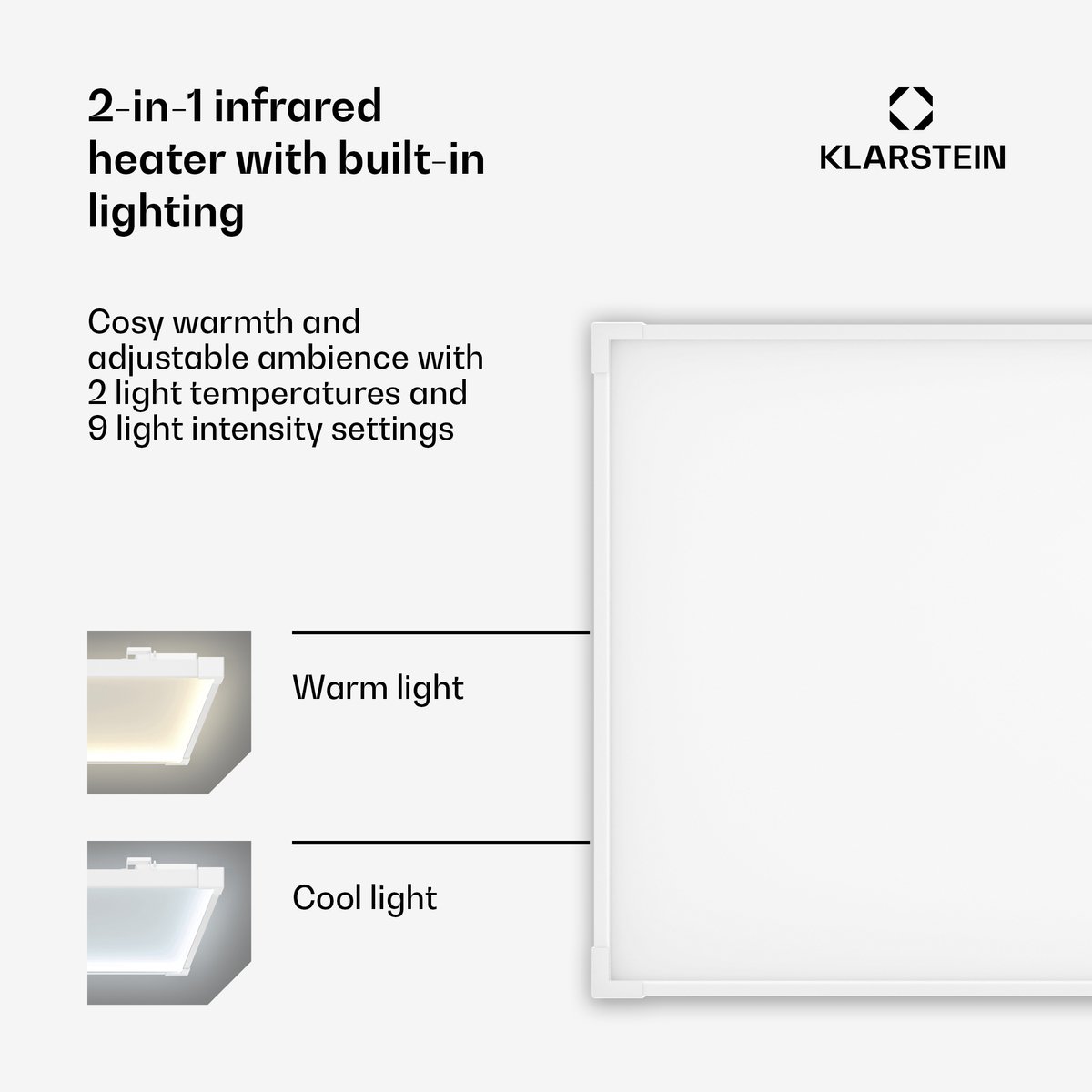 Klarstein infraroodpaneelverwarming 770 W – voor aan de muur of het plafond, slimme wifi/app-bediening, stil, IP44 badkamerveilig, thermostaat, timer, oververhittingsbeveiliging, 120 cm – foto 2