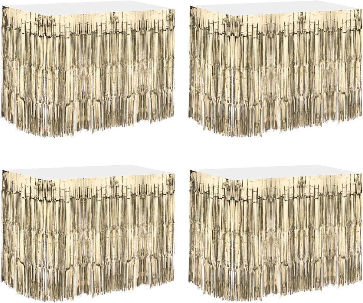 Allecta - Tafelrokken Champagne Goud Metallic - 4 Stuks - Voor Bruiloft en Verjaardagsfeest Decoratie