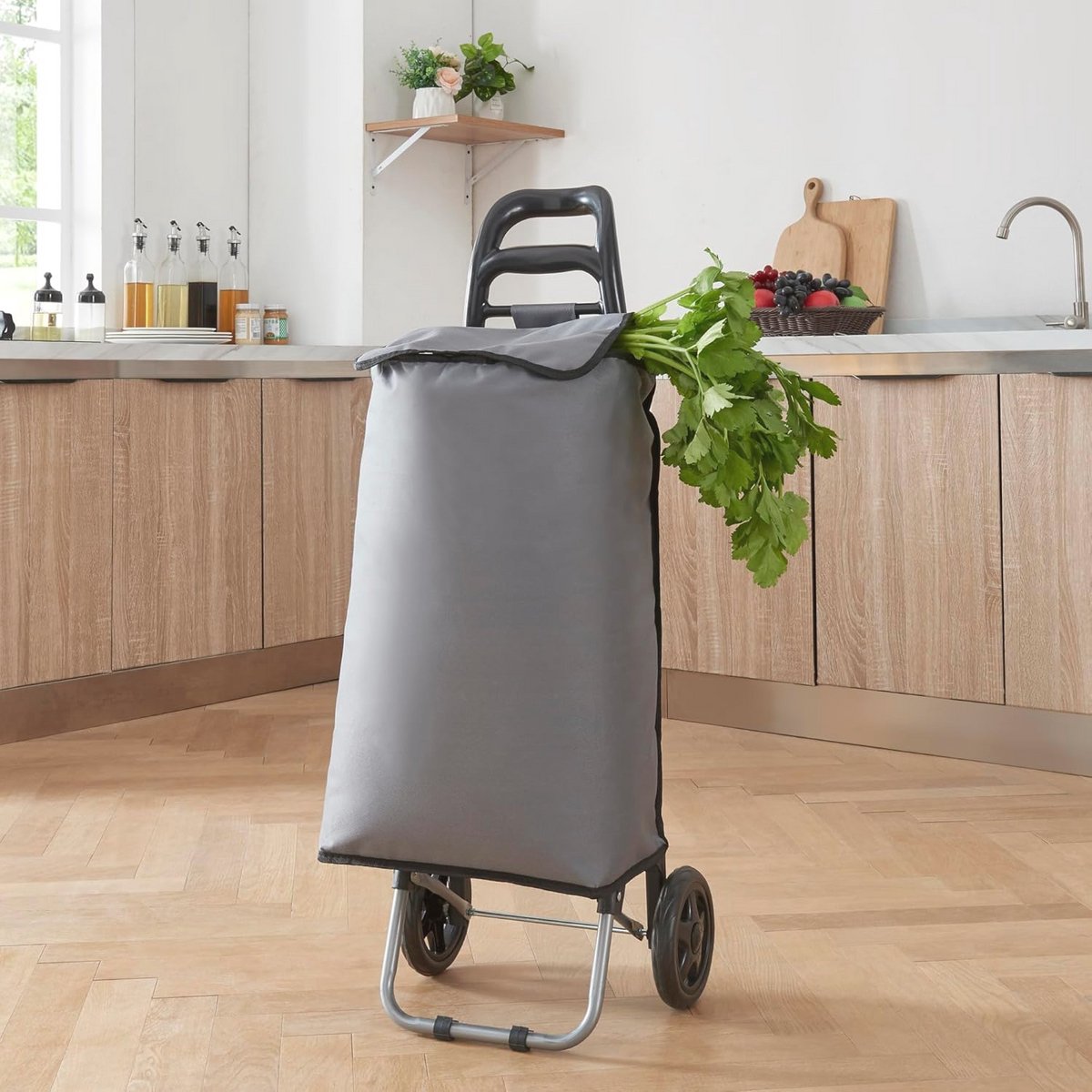 Praktische Boodschappentrolley - Opvouwbare Winkelwagen met Waterdichte Tas 95,5x35x29 cm