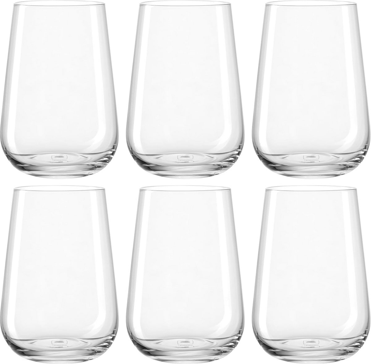 Set van 6 vaatwasserbestendige drinkglazen van glas - 370 ml