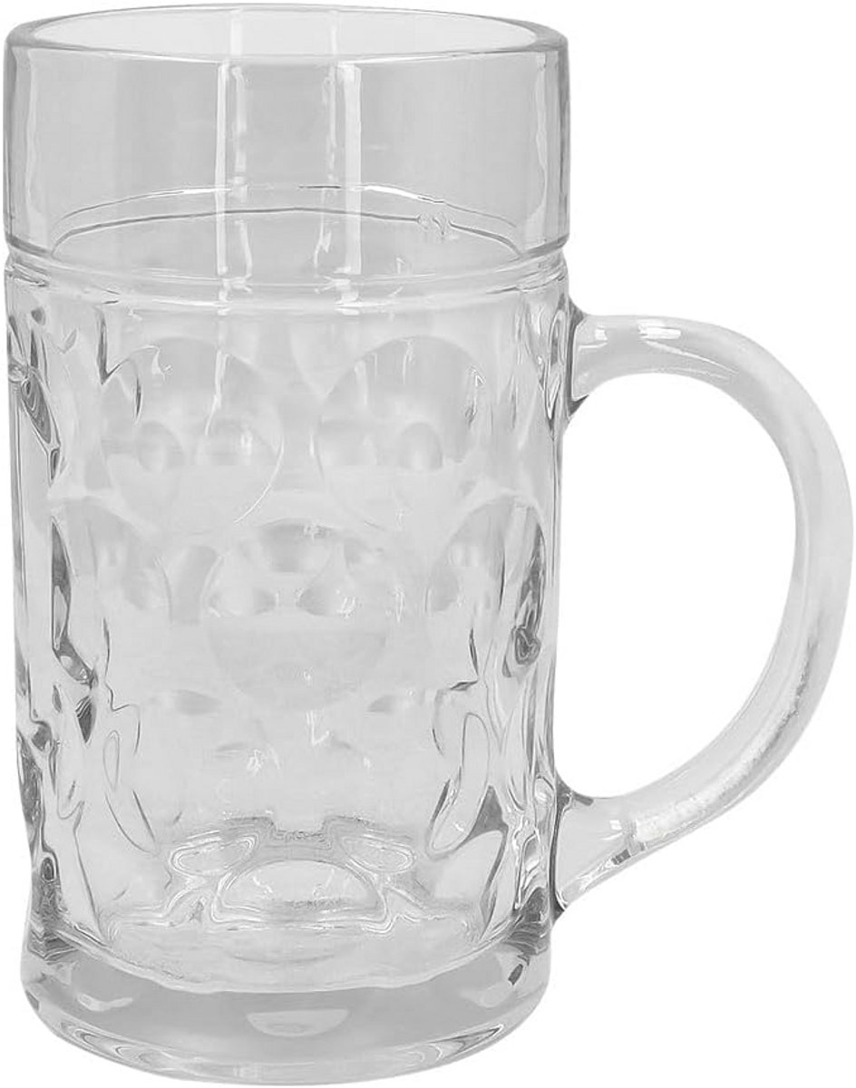 Glazen Bierpul 1 Liter - Perfect voor Feesten en Verjaardagen