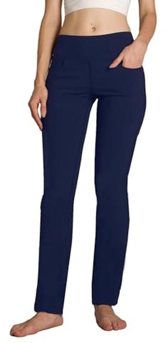 Bootcut Yogabroek Dames met Buikcontrole en Zakken voor Business Casual