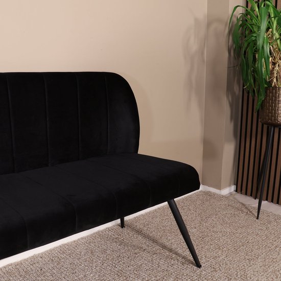 Banc de salle à manger 160cm Banc Sally en velours noir