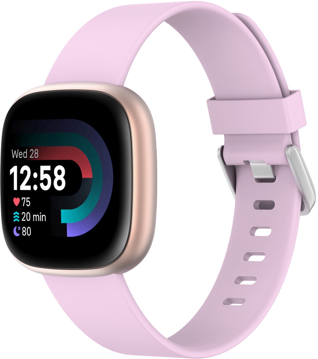 Siliconen bandje - Geschikt voor Fitbit Versa/ Versa 2/ Versa Lite - Roze