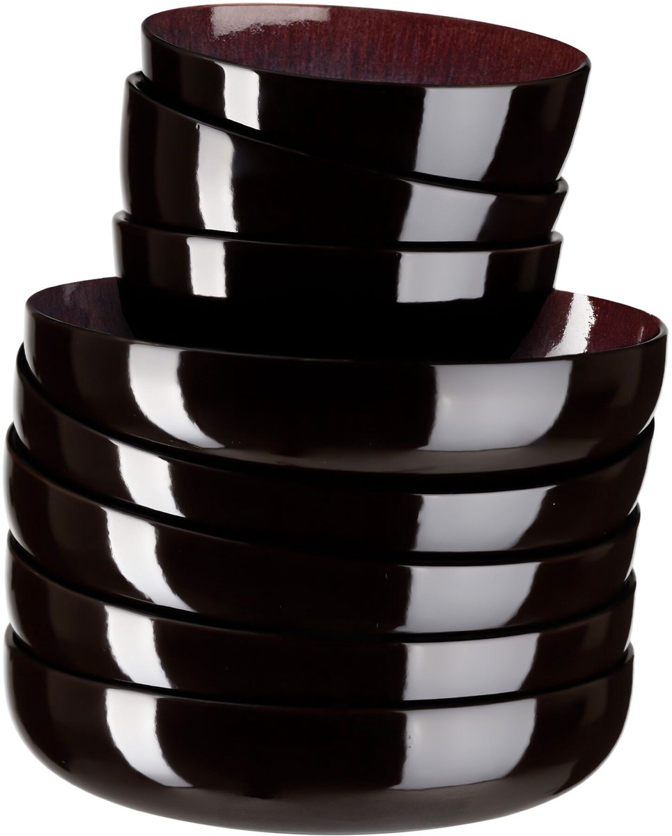 tectake® Serviesset Mare, 24-delig, Aardewerk met Glanzend Glazuur, 6 Persoons, Handgemaakt Servies, Moderne Bordenset met Borden, Kommen, Schaaltjes, Vaatwasser- en Magnetronbestendig, Munt