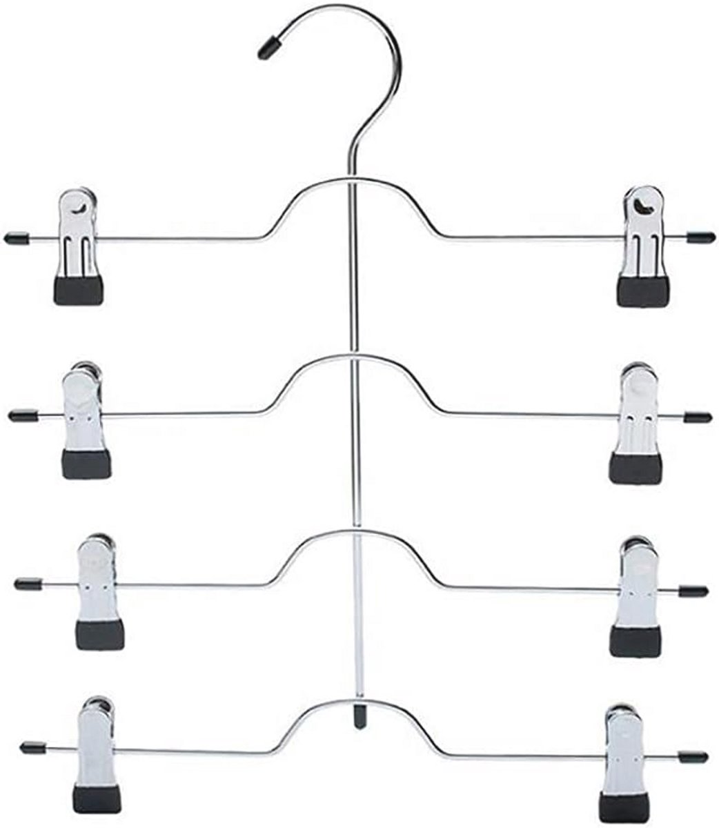 Ruimtebesparende 4-Tier Broekhangers met Clips voor Kleding