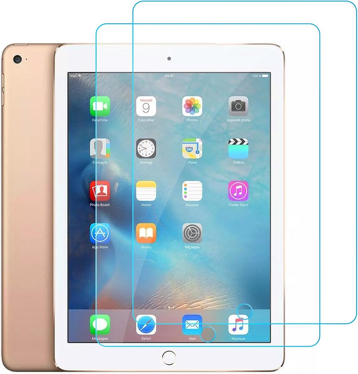 2x Gehard Glas Schermbeschermer voor iPad 9.7 inch (Air 2/1, Pro 9.7, 2017/2018)