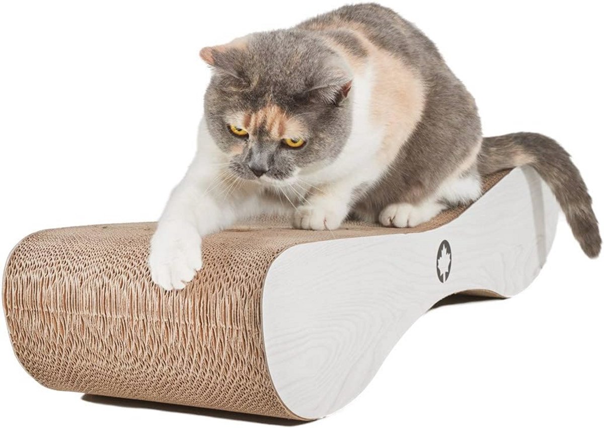 Katten krabmeubel van golfkarton - Satelliet krabplank | 84 x 24 x 23 cm
