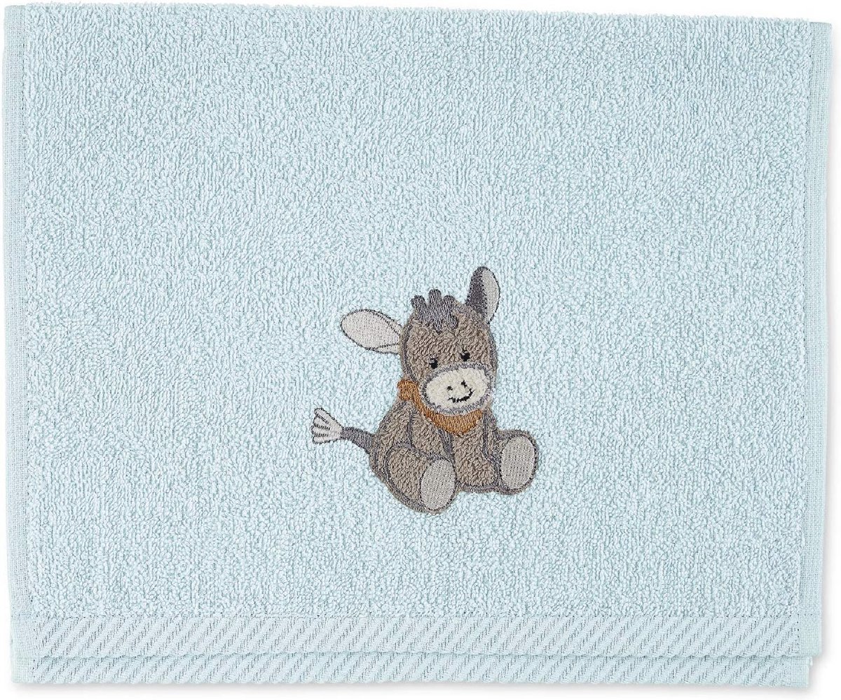Zachte Kinderhanddoek Ezel Motief - 50 x 30 cm, Lichtblauw