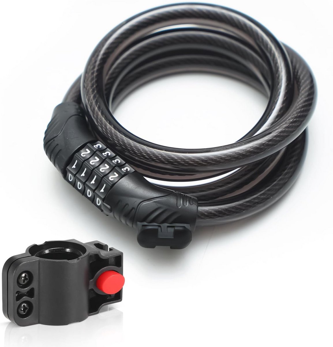 Hoge Veiligheid Fietsslot 4-cijferig Opvouwbare Fiets- en Motorslot (1,2 m x 12 mm)