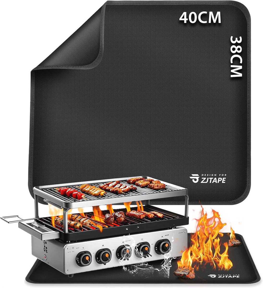 Hittebestendige grillmat 38 x 40 cm - Vuurvast en veilig voor outdoor-grillen