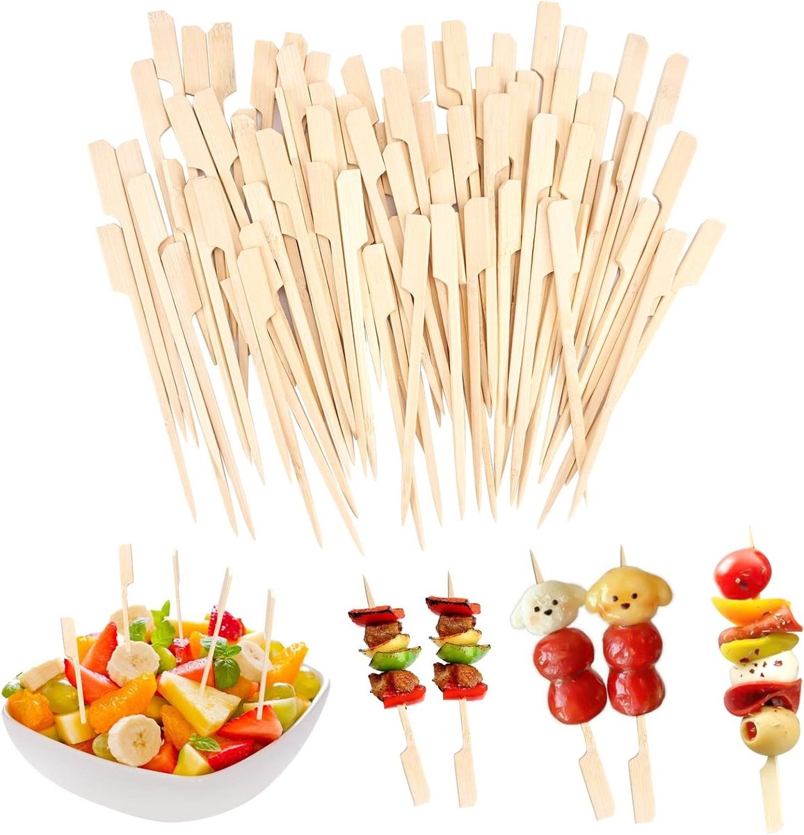 Allecta - 400 bamboe spiesen 12 cm voor cocktails, grillen, voorgerechten