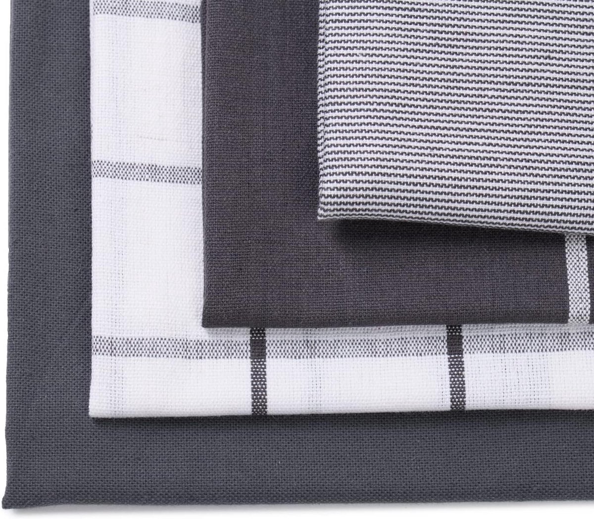 Set van 4 Jacquard Theedoeken 100% Katoen Hoog Absorberend 50x70 cm