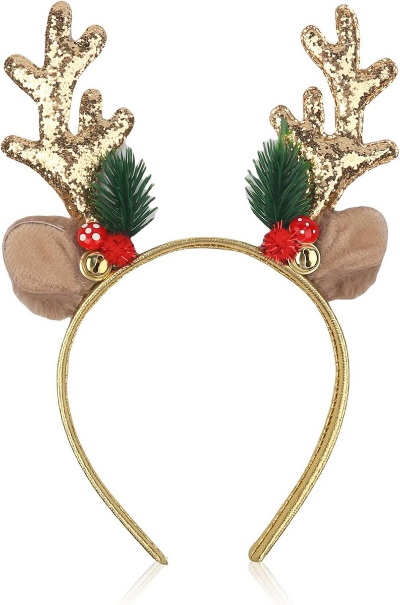 Feestelijke Herten Gewei Hoofdband - Kerst Haaraccessoire voor Dames en Meisjes