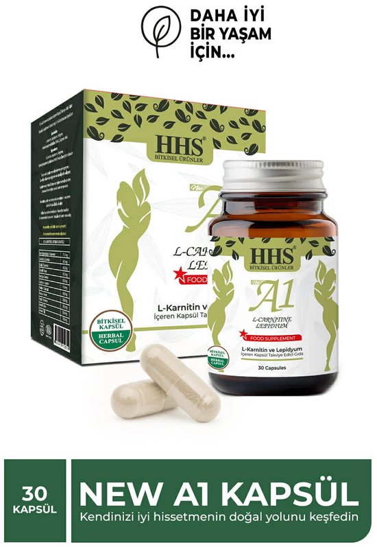 HHS A1 L-Carnitine & Lepidium Detox Kruiden - Voedingssupplement - 30  Capsules
