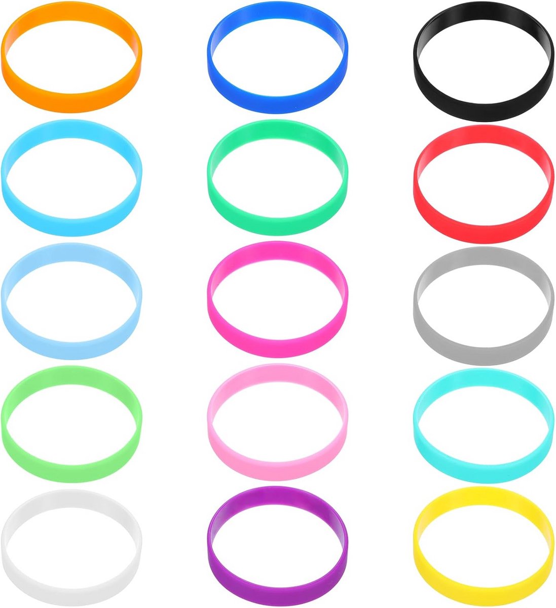15 Kleurrijke Elastische Siliconen Polsbandjes voor Sport en Feesten