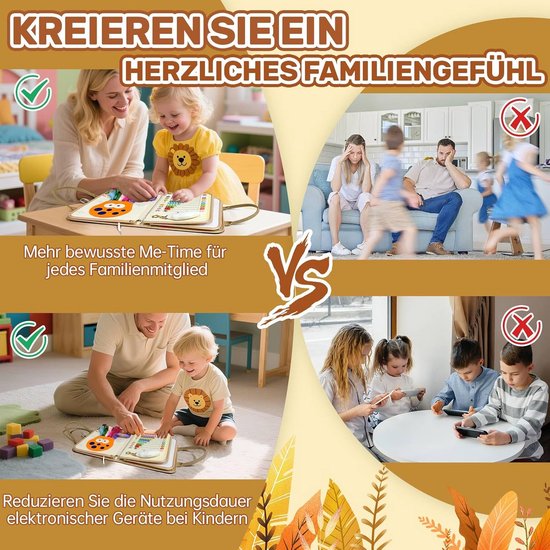 Buxibo Montessori Puzzelhuis - Busy Board Activeitenhuis Voor Peuter Ontwikkelling Interactieve Speelhuis Voor Vaardigheden En Motoriek Interactie 2