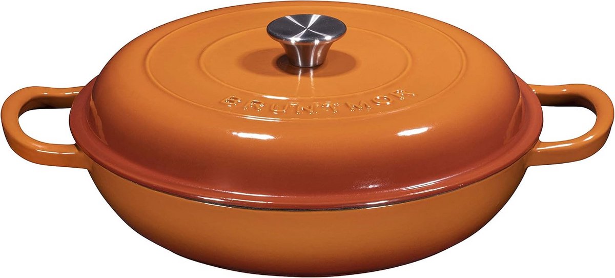 Gietijzeren Stoofpan met Deksel - 3.8-Quart, Ovenbestendig