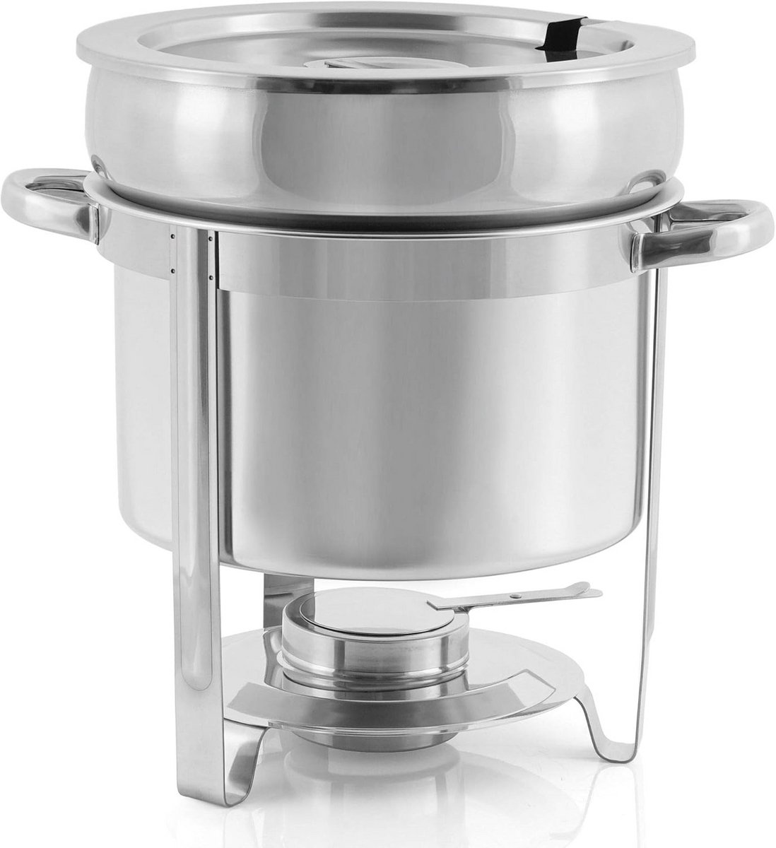 Ronde Roestvrijstalen Voedselwarmer 10 Liter voor Buffet en Catering