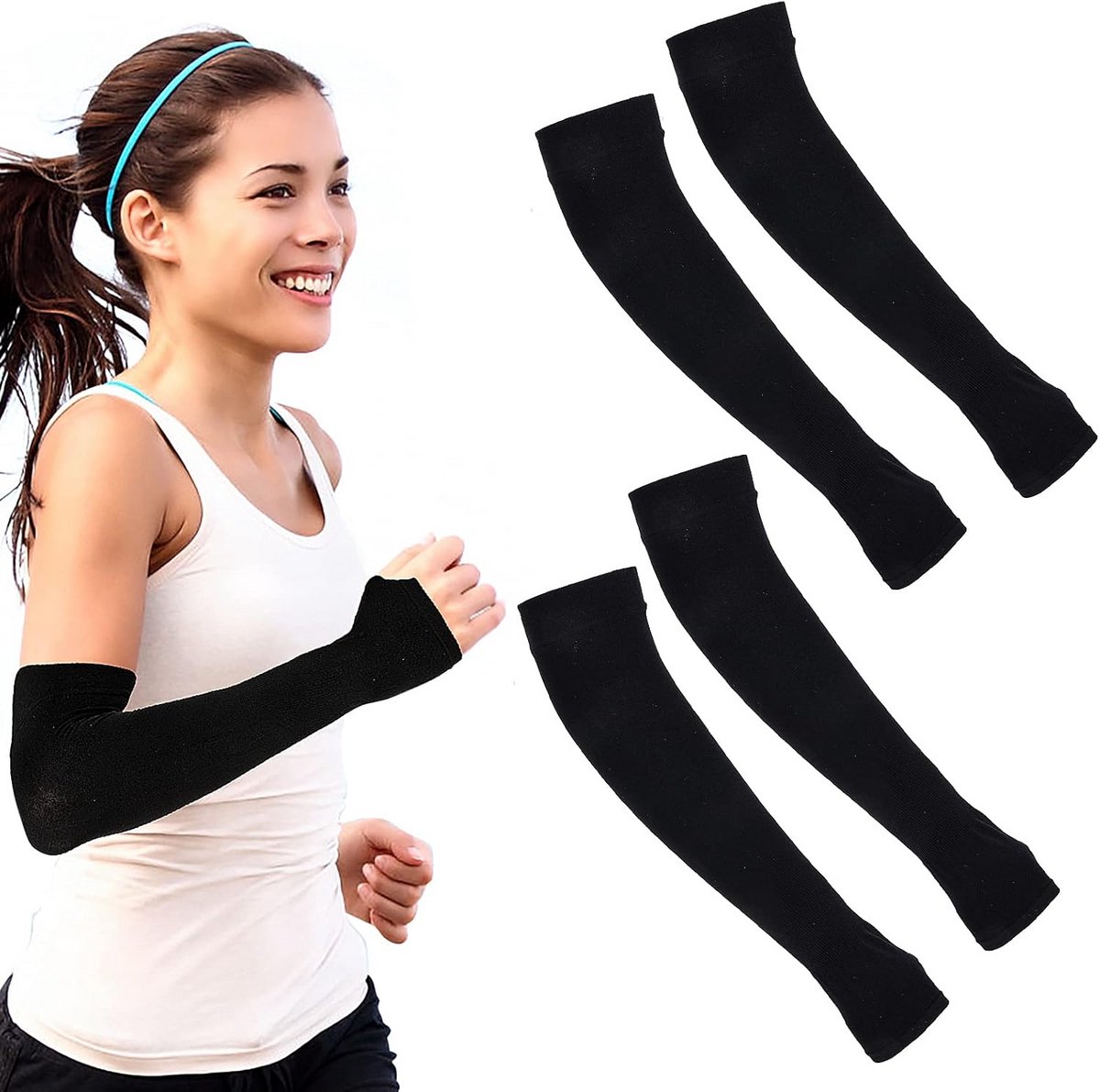 UV Zonbeschermende Armwarmers en Handbescherming voor Sport en Buitenactiviteiten