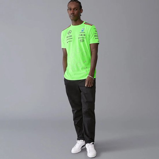 Mercedes Teamline Shirt Groen 2024 M - Lewis Hamilton - George Russel - Formule 1 van Mercedes — afbeelding 5