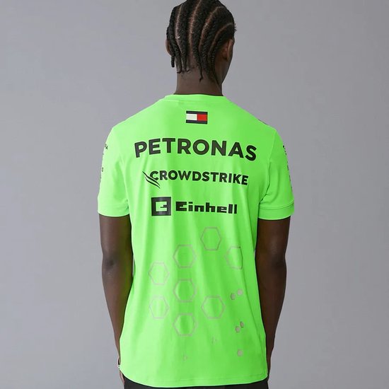 Mercedes Teamline Shirt Groen 2024 S - Lewis Hamilton - George Russel - Formule 1 van Mercedes — afbeelding 3