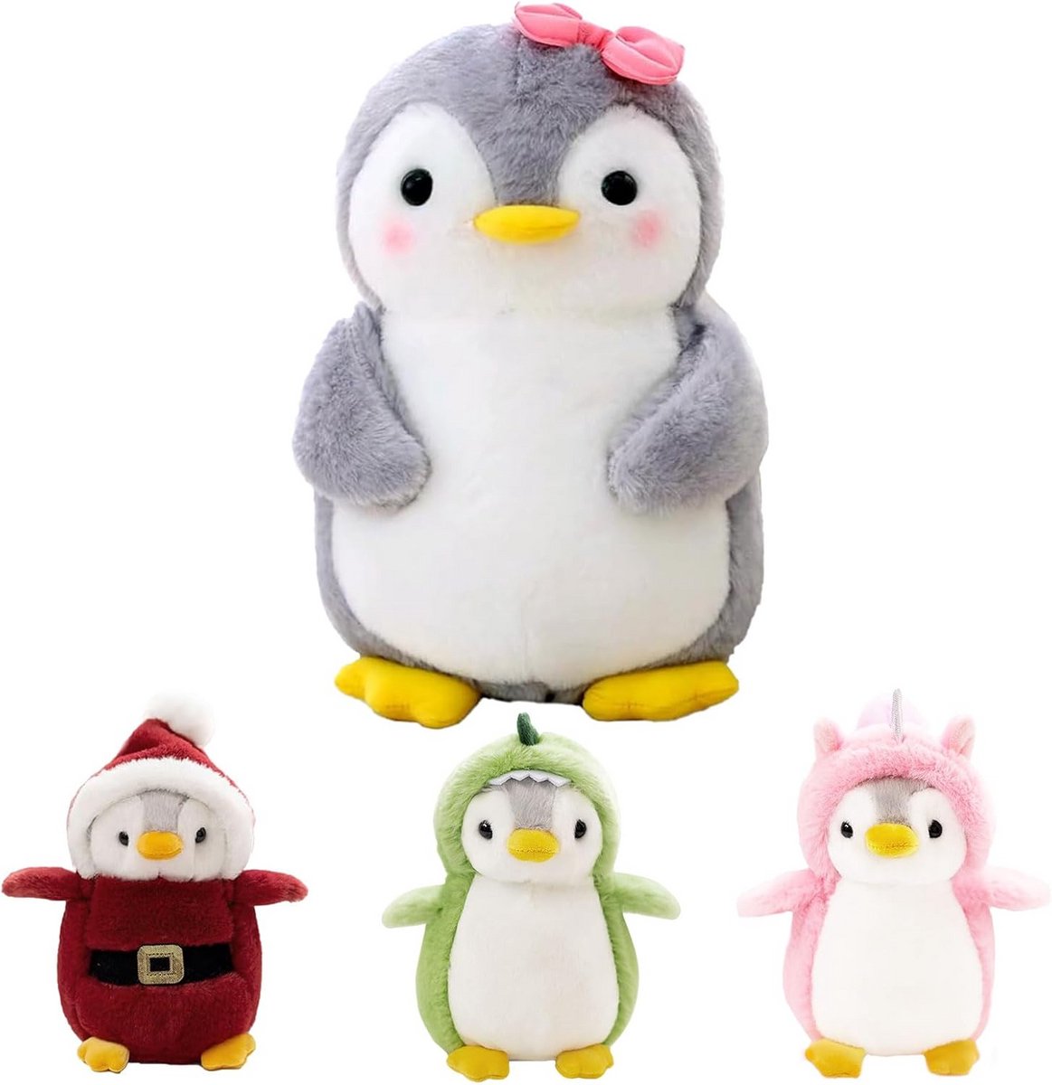 Pinguïn Pluche Knuffel 25 cm - Schattig Zacht Dier van PP-Katoen - Ideaal als Cadeau voor Kinderen en Volwassenen - Paars