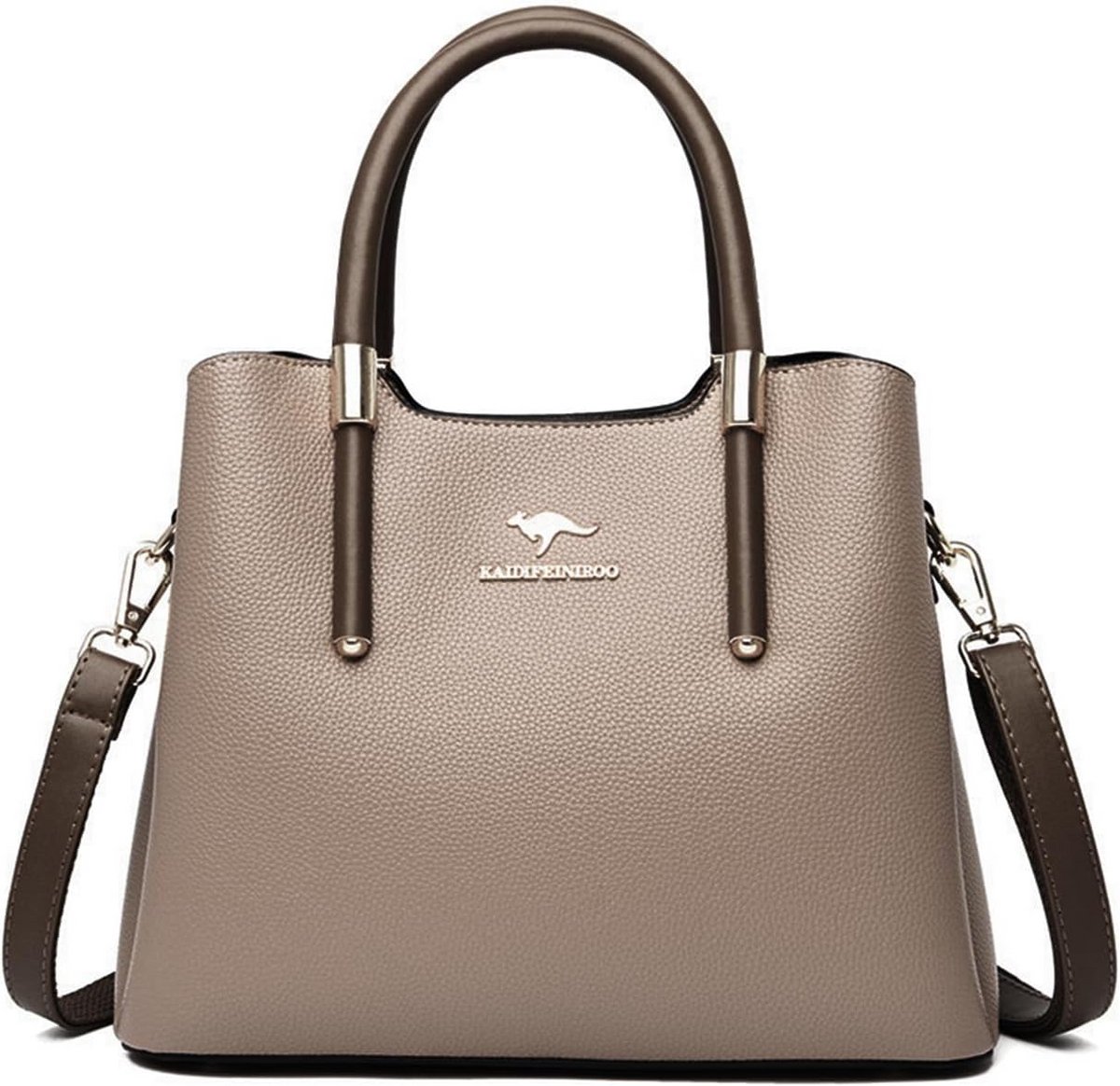 Dames Handtas Middelgroot PU Leer Elegante Hengsel Schoudertas Waterdichte Satchel met Vakken