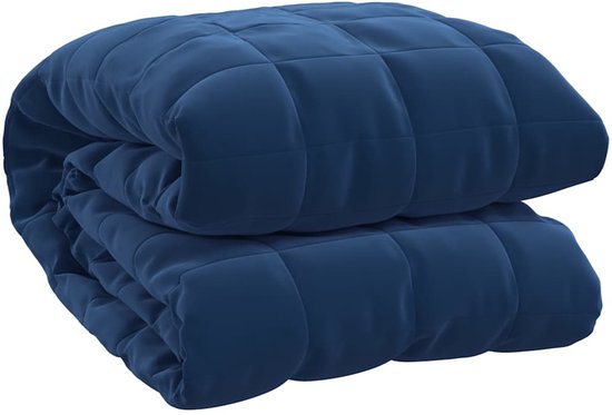 vidaXL Couverture lestée 11 kg Blauw 155x220 cm Couverture de couchage - Weighted Blanket - Dekbed à pression - Relaxation