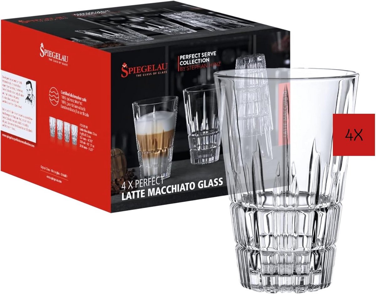 Latte Macchiato Glazen Set van 4 300 ml Kristalglas