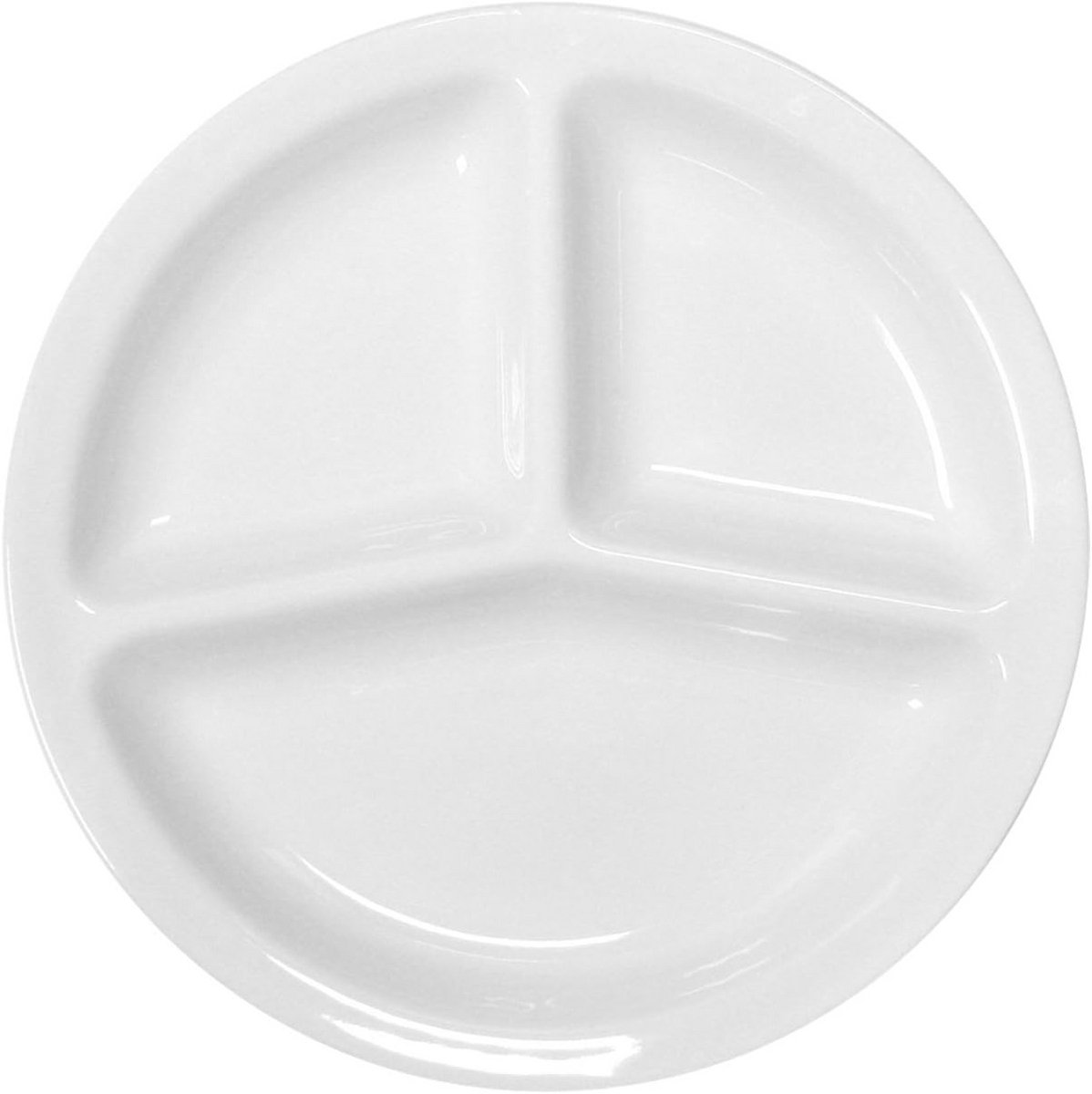 Keramisch Snackbord 30 cm met 3 Vakken - Wit Porselein