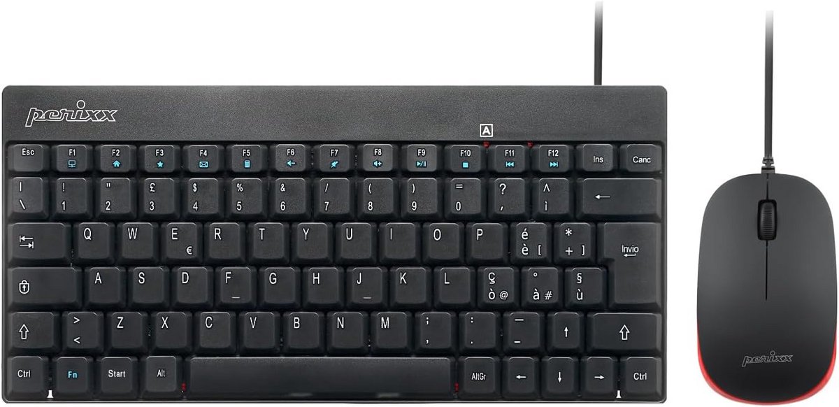 Bekabelde Mini Toetsenbord en Muis Set QWERTY Italiaans Compact USB Plug en Play