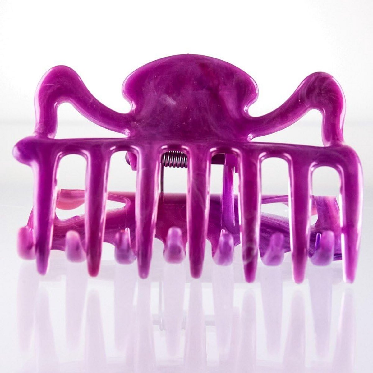 Grote Haarclip Paars Marmer Hyacint - 9 cm Sterke Klem voor Dik Haar