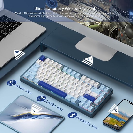 Lemokey P1 QMK Clavier Mécanique Personnalisé Sans Fil