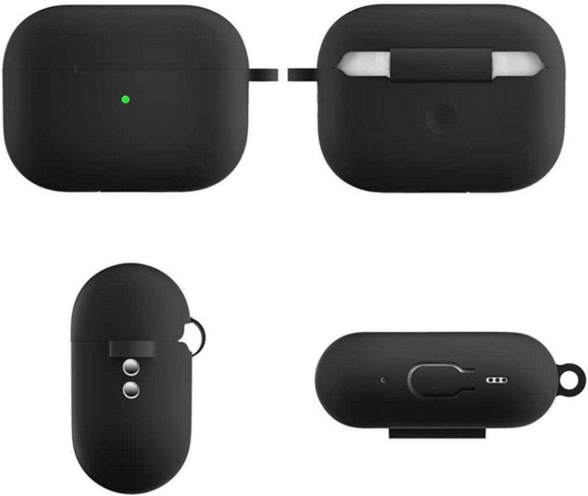 Siliconen Beschermhoes voor AirPods Pro 2 - Krasbestendige en Schokabsorberende Cover in Zwart