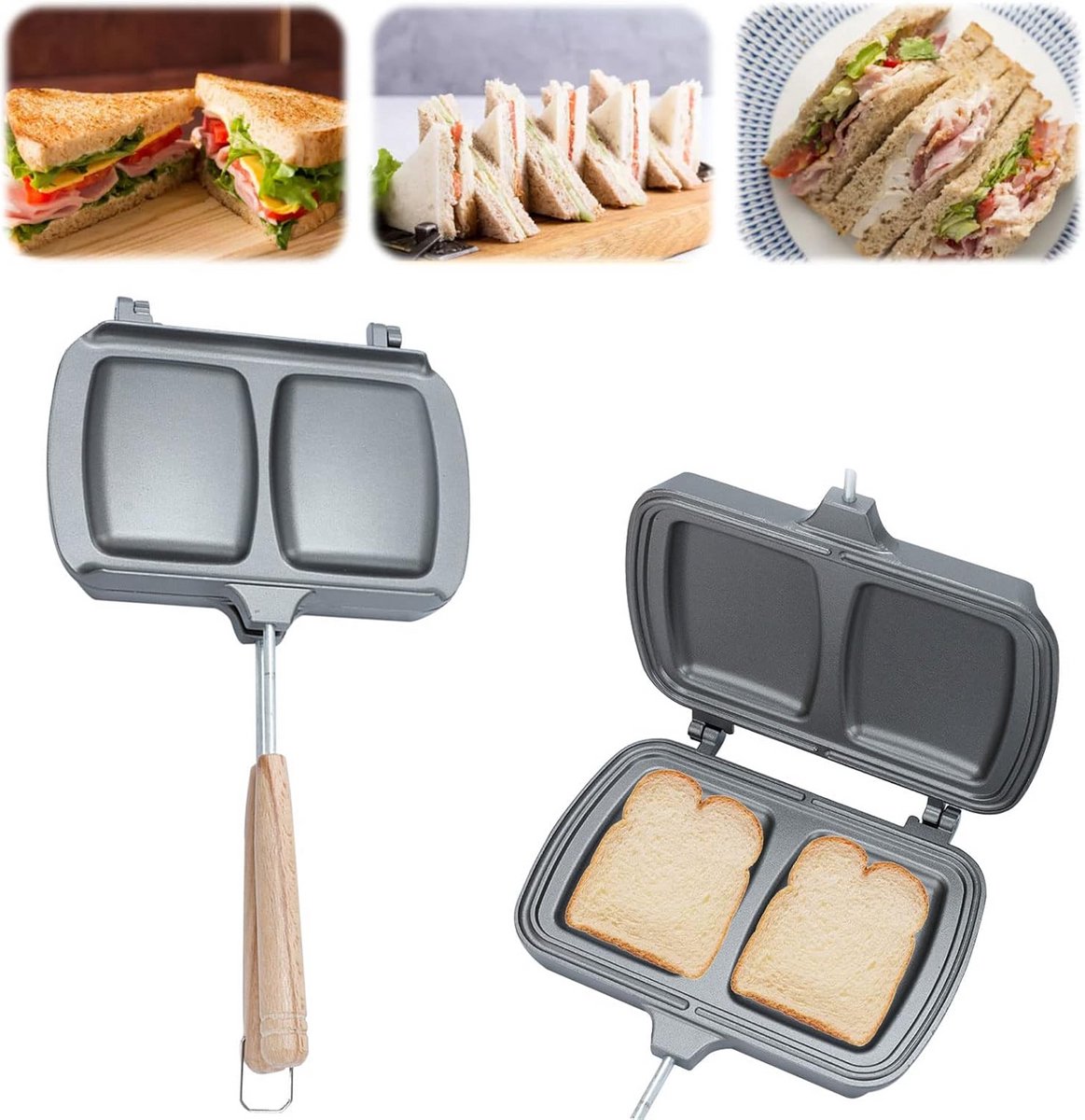 Dubbelzijdige Broodrooster en Grill voor Tosti's en Ontbijt