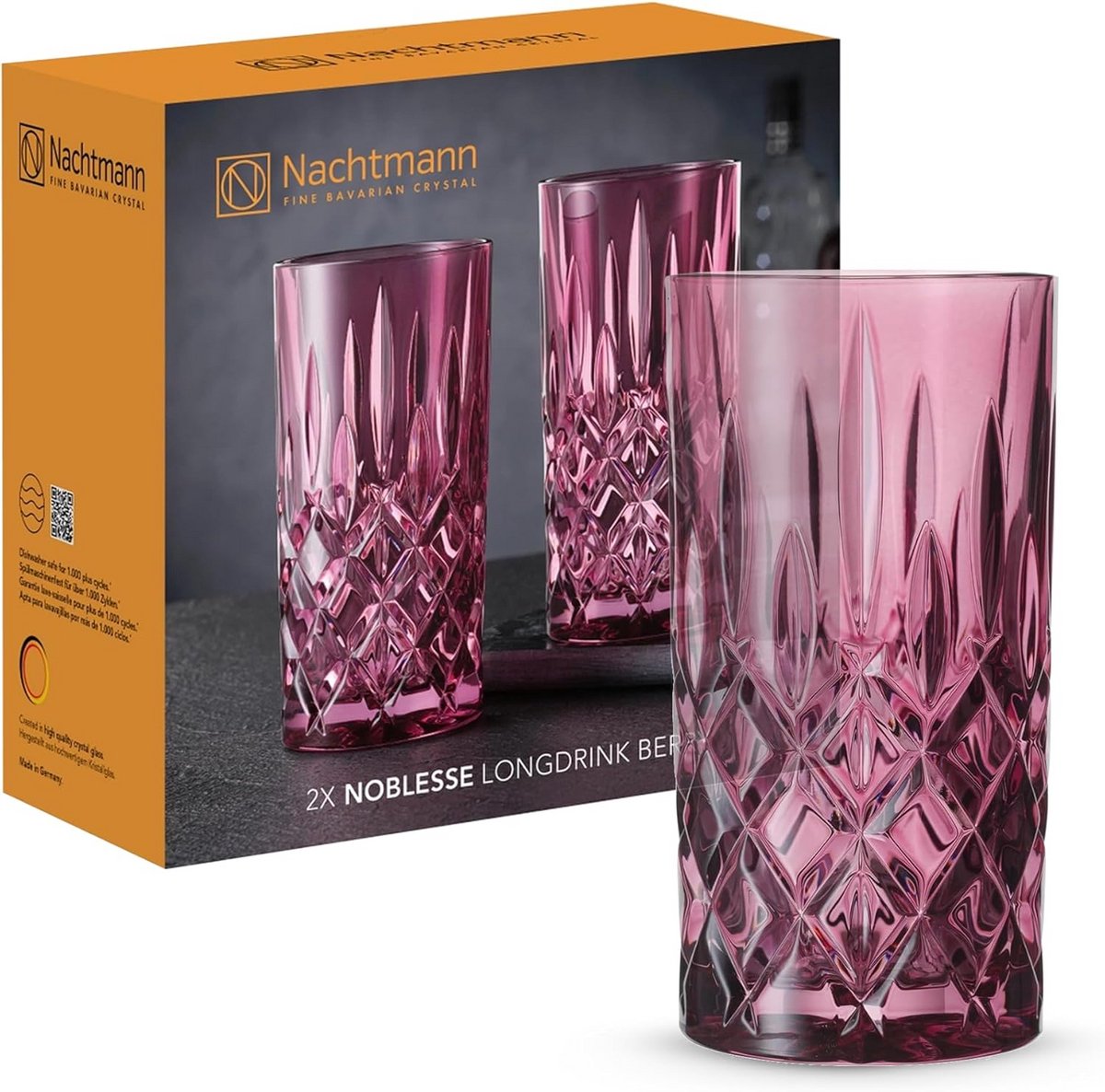 2-Delige Set Longdrinkglazen 395 ml Kristalglas Cocktailglazen