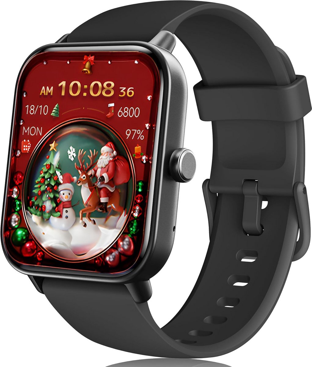 Smartwatch met Bellen en Alexa, Fitnesstracker voor Dames en Heren, IP68 Waterdicht, SpO2 Slaapmonitoring