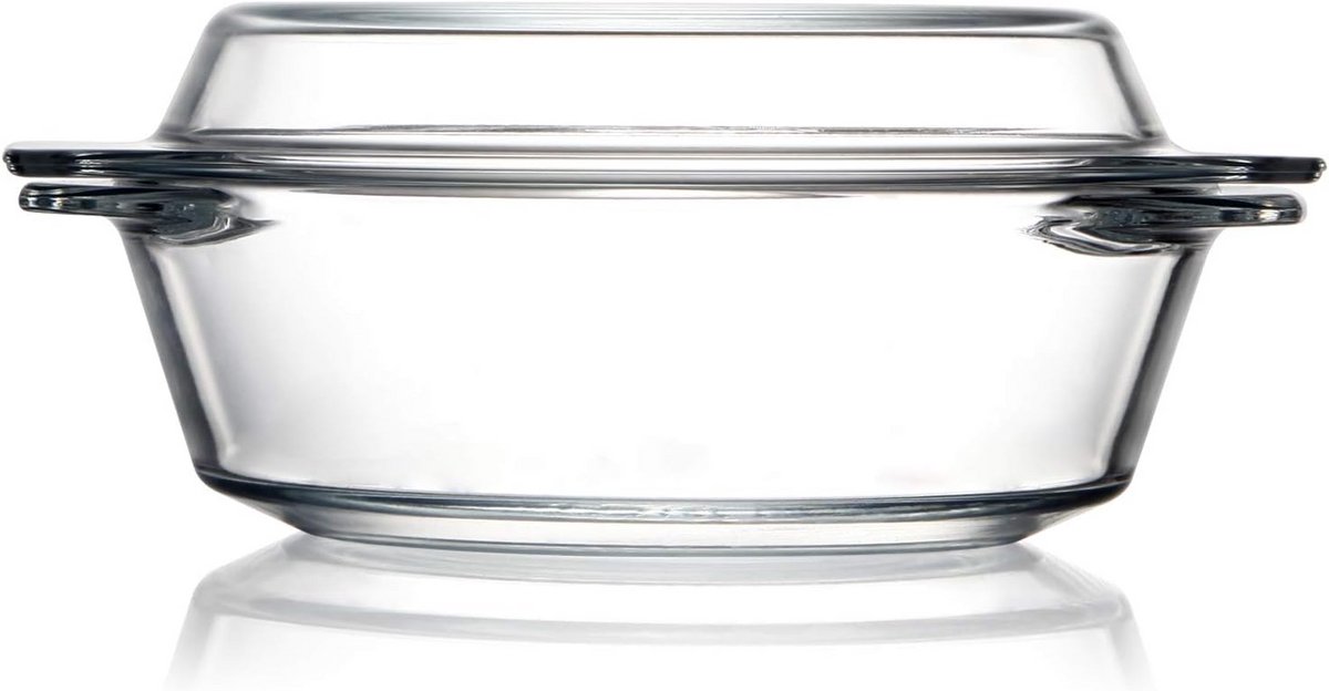 Ronde Glazen Ovenschaal Met Deksel (1L) - Geschikt voor Oven, Magnetron & Vriezer