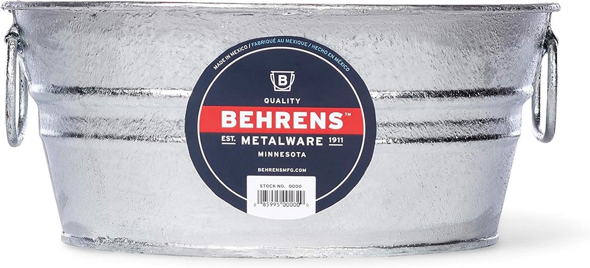 Lage Vlakke Stalen Kuip met Handvatten - 1,5 Gallon