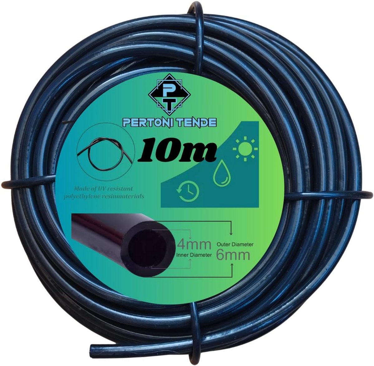 Micro Irrigatieslang - Druppelslang PVC - Planten Water Geven - Flexibel Weerbestendig PVC - 10 meter - Zwart