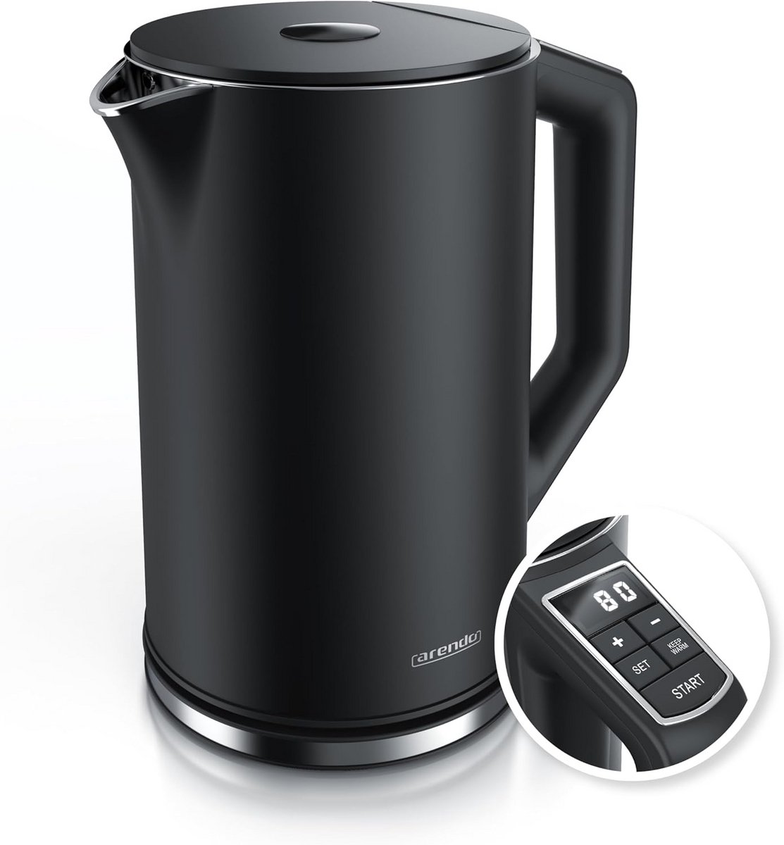 RVS Waterkoker met Temperatuurinstelling 40-100 Graden, 1.5 Liter, 2200W