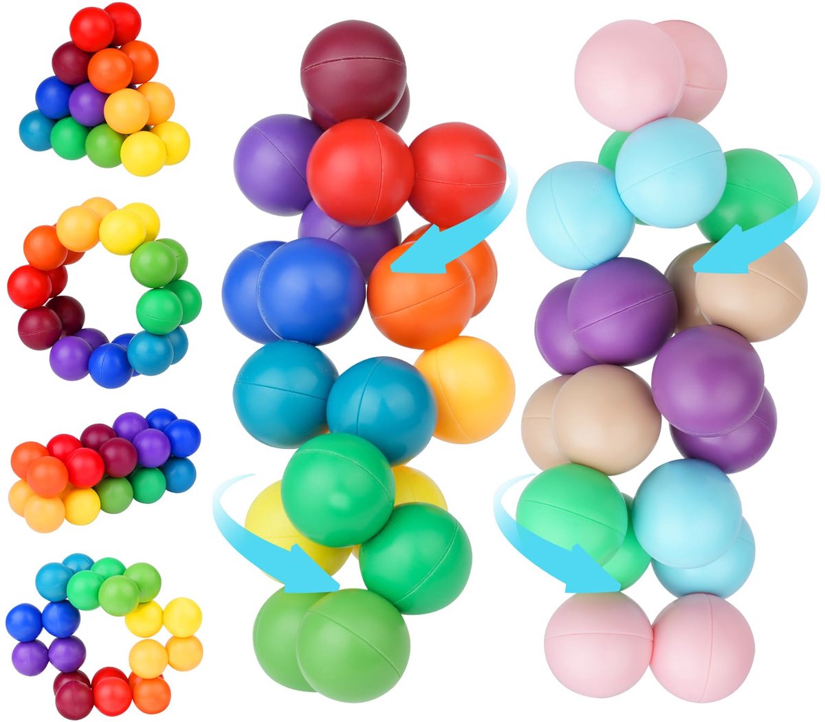 IMPERATORIS® Stressballen Set - Handtrainers - Knijpballetjes voor Stressvermindering - Foam Ballen - Voor Volwassenen en Kinderen - Set van 2 - veelkleurig